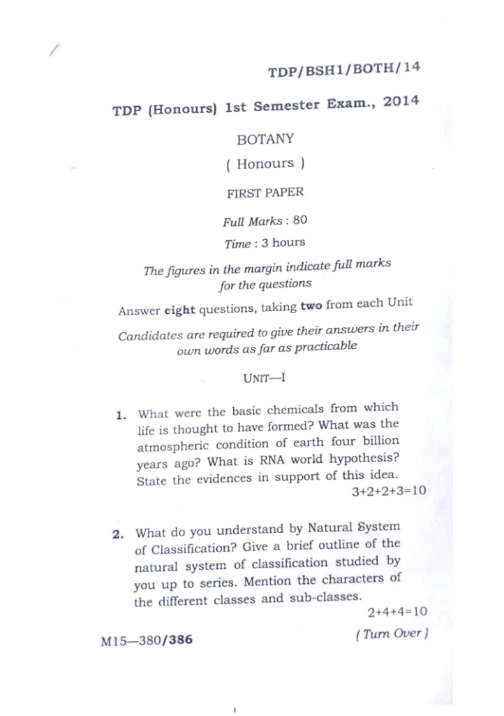 Tripura University Question Paper 2018 PDF