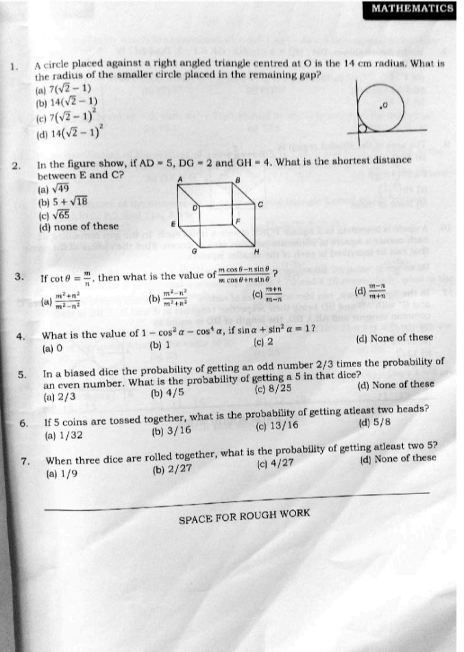 Dakshana Question Paper 2018