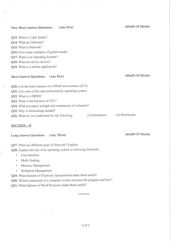 Class 9 Half Yearly Exam 2019